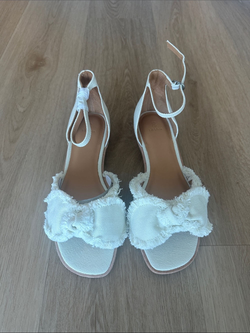 Women’s Cream Ankle-Strap Bow Heels